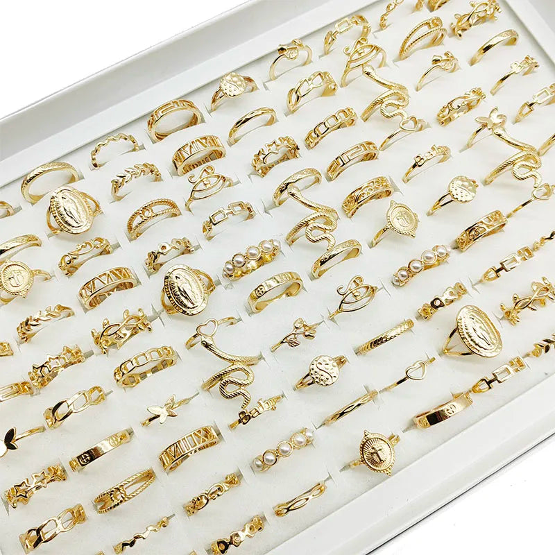 30pc/Lot Gold Color Finger Rings