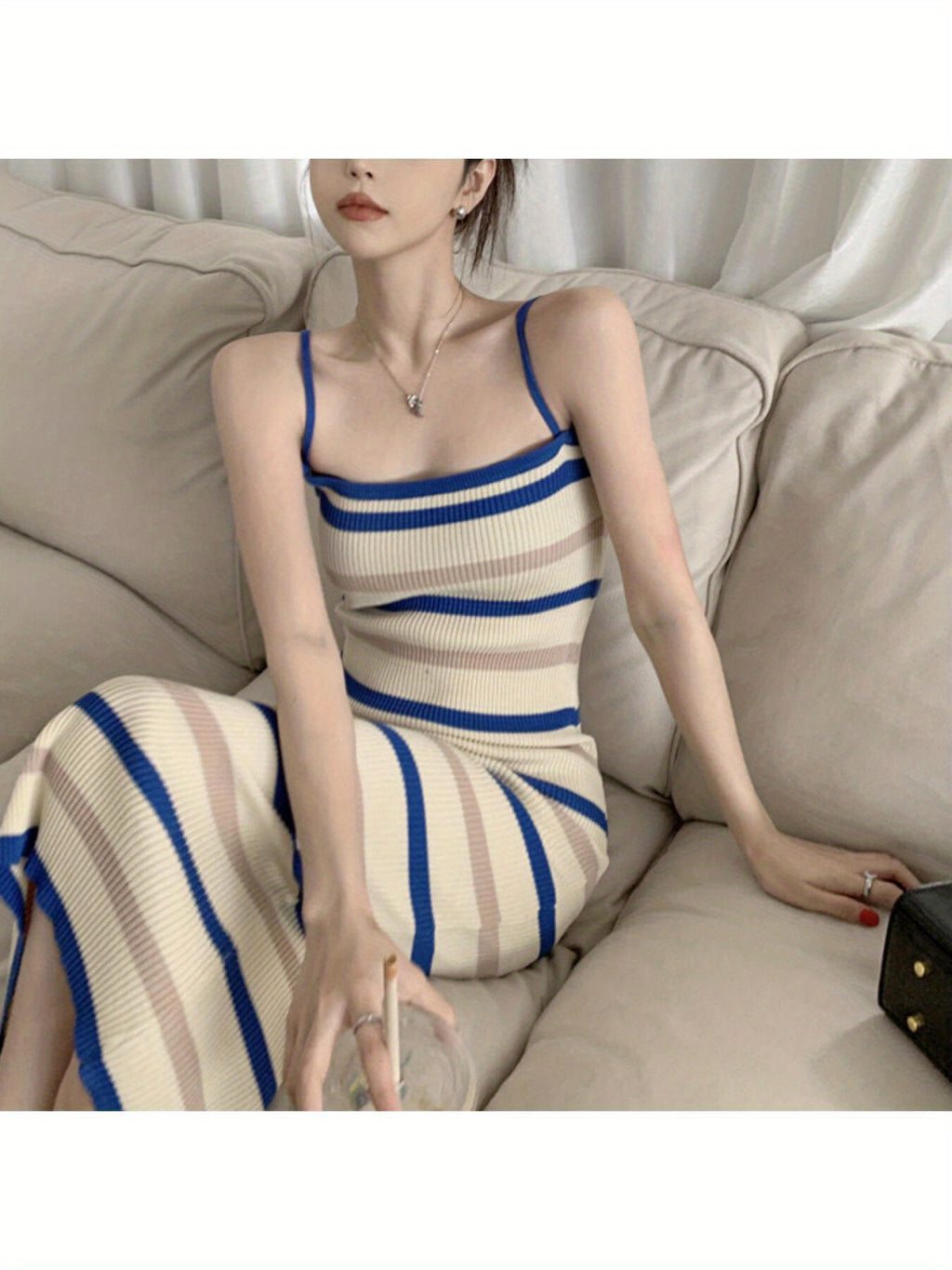 Sexy Striped Sling Dress