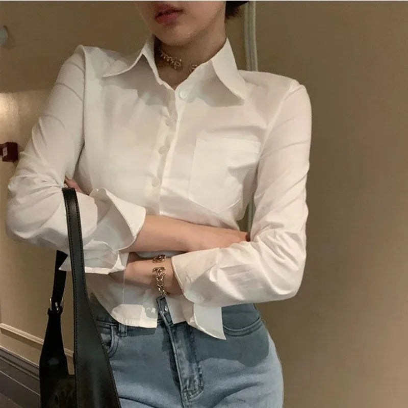 White Office Chiffon Shirt