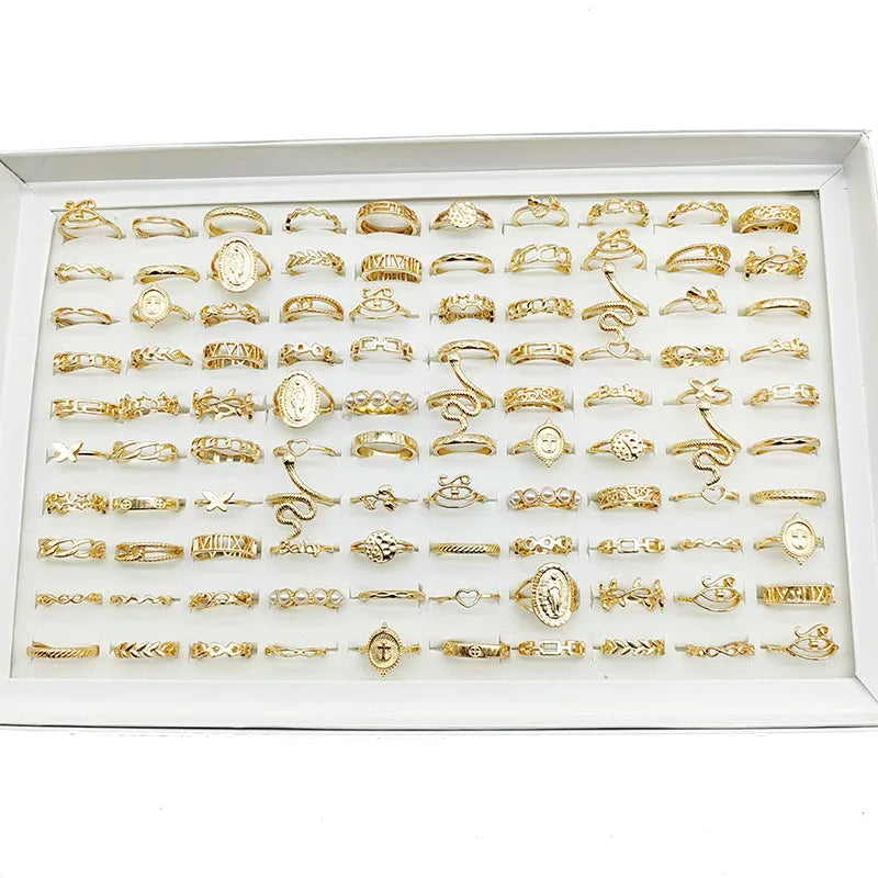30pc/Lot Gold Color Finger Rings