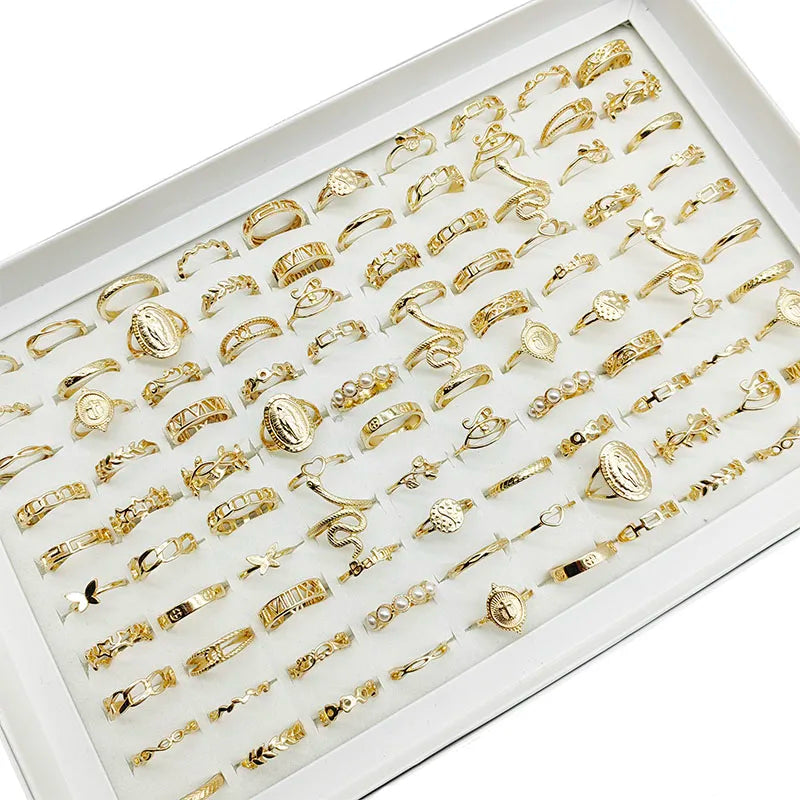 30pc/Lot Gold Color Finger Rings