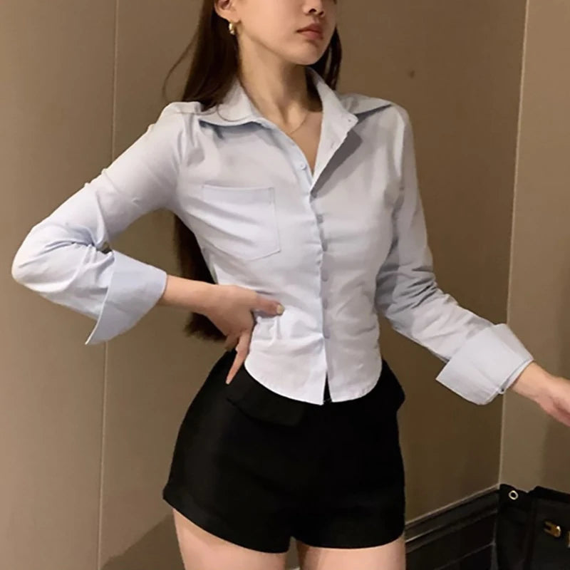 White Office Chiffon Shirt