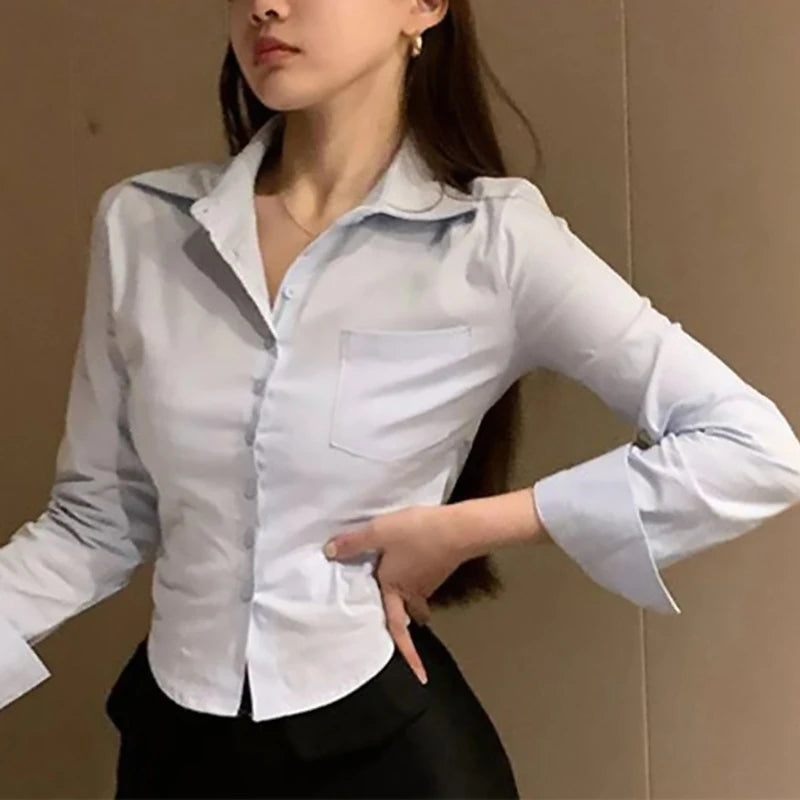 White Office Chiffon Shirt