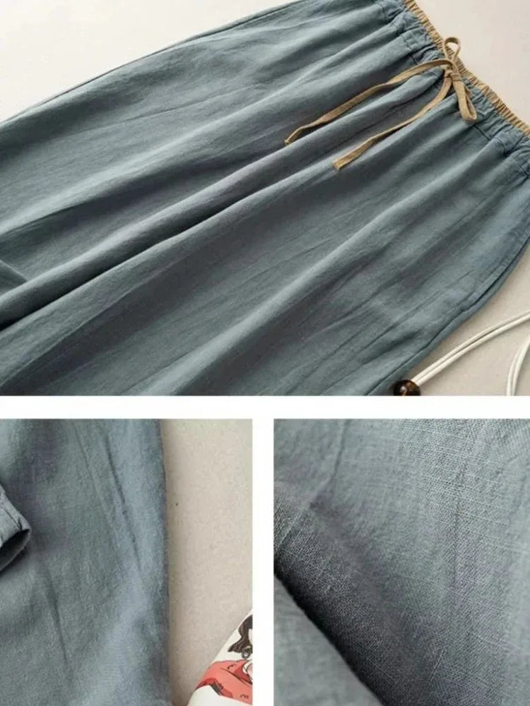 Cotton Linen Loose Harem Pants