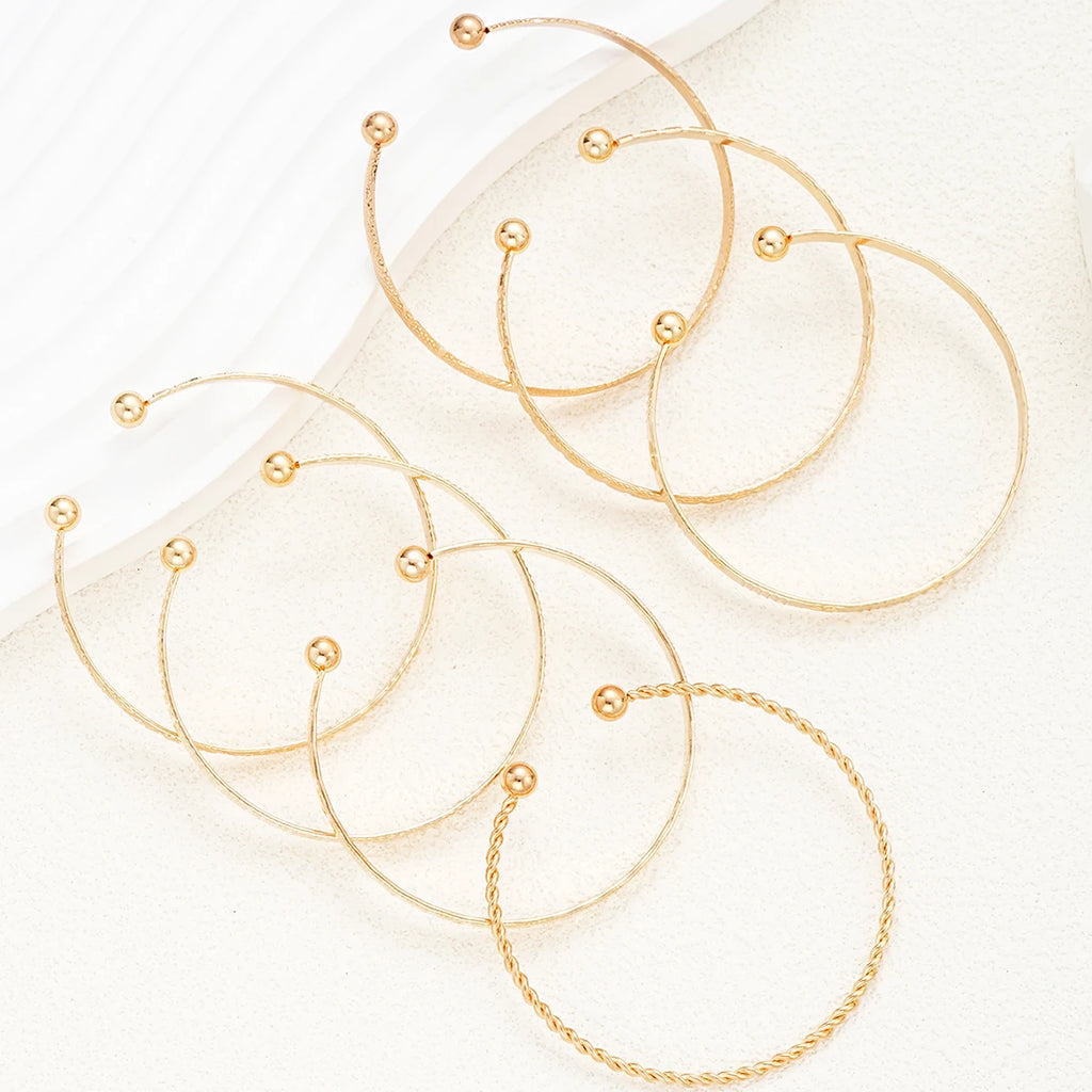 7 Pcs/Set Gold Color Bracelets for Women