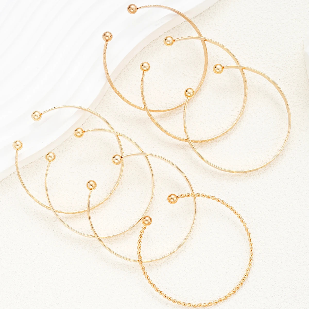 7 Pcs/Set Gold Color Bracelets for Women