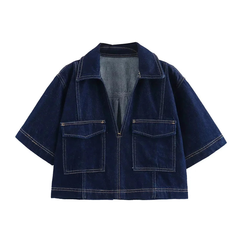 Denim Tops and Skirt