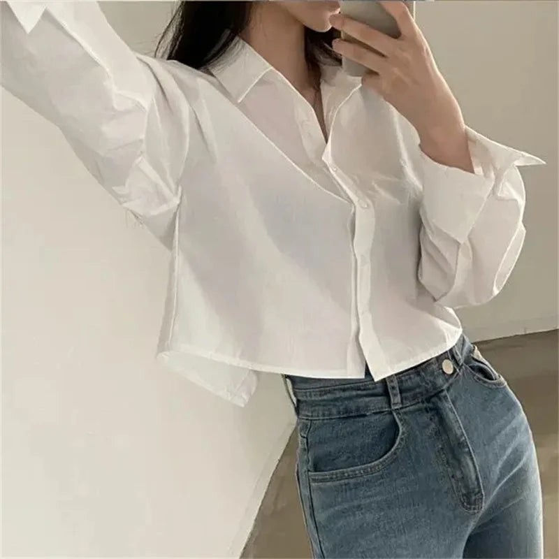 Casual Long Sleeve White Shirt