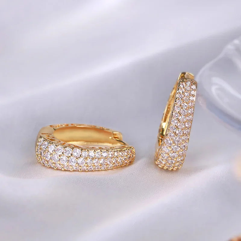 Hollow Gold Color Hoop Earrings