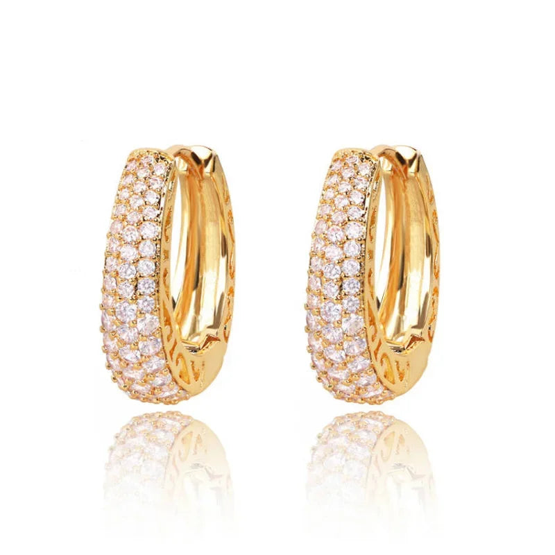 Hollow Gold Color Hoop Earrings