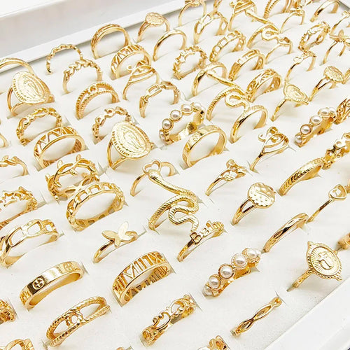 30pc/Lot Gold Color Finger Rings