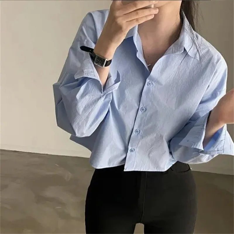 Casual Long Sleeve White Shirt