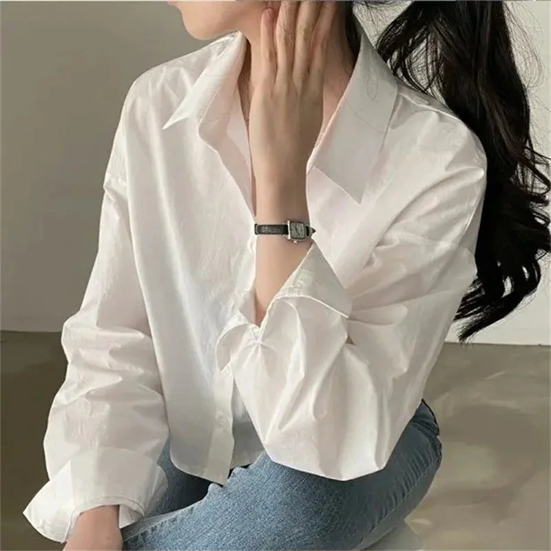 Casual Long Sleeve White Shirt