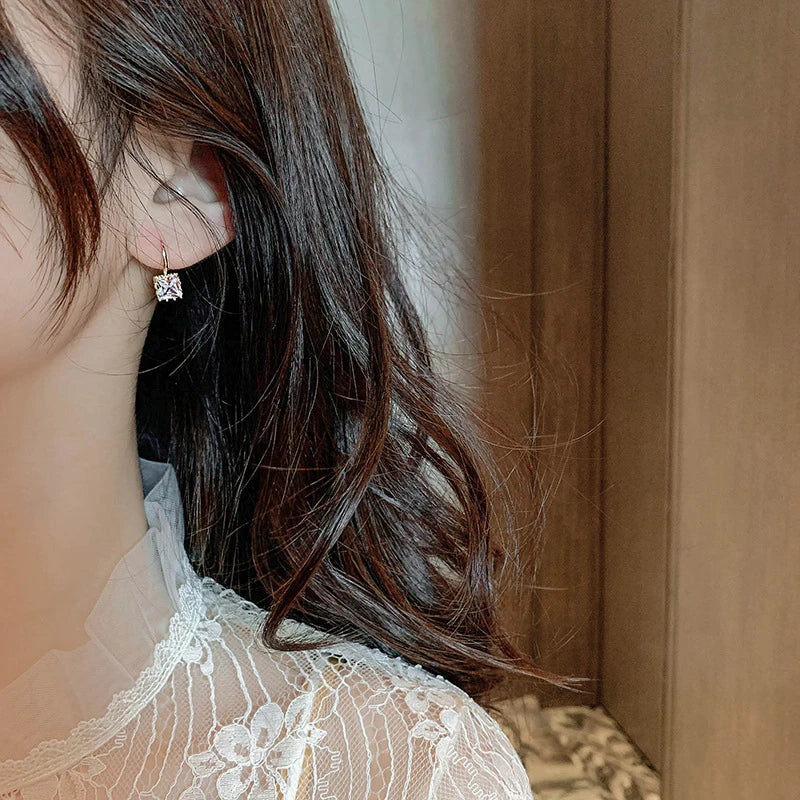 Square Crystal Stone Earrings