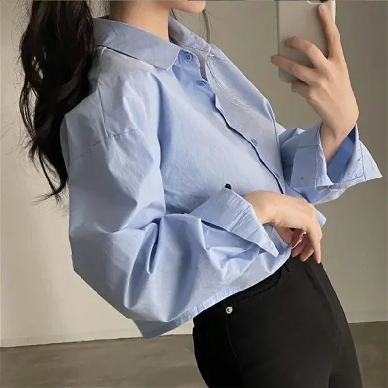 Casual Long Sleeve White Shirt