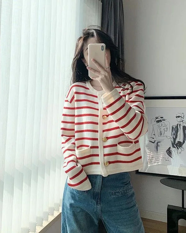 Chloe Stripe Knitted Cardigans