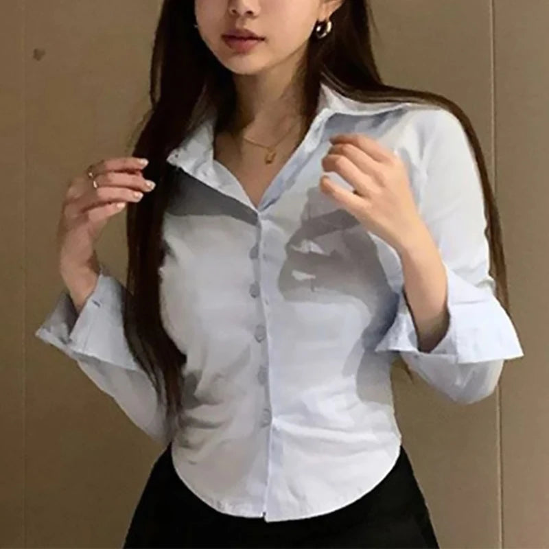 White Office Chiffon Shirt