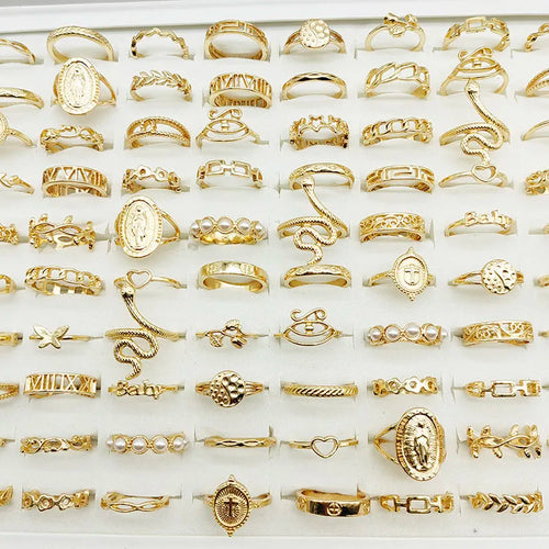 30pc/Lot Gold Color Finger Rings