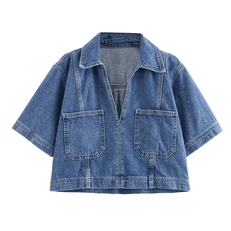 Denim Tops and Skirt