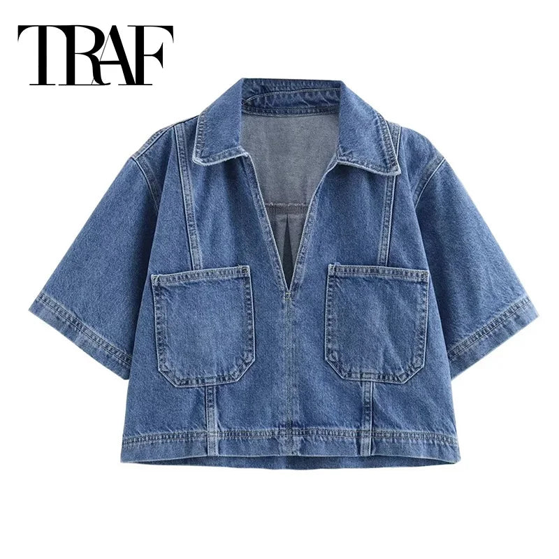 Denim Tops and Skirt