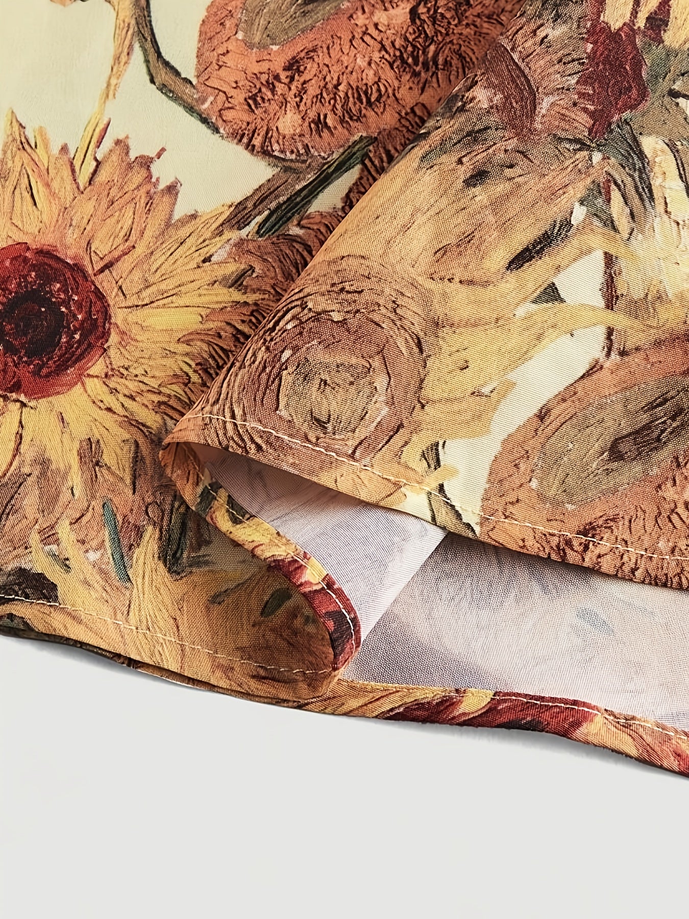 Sunflower Print Sleeveless Dress